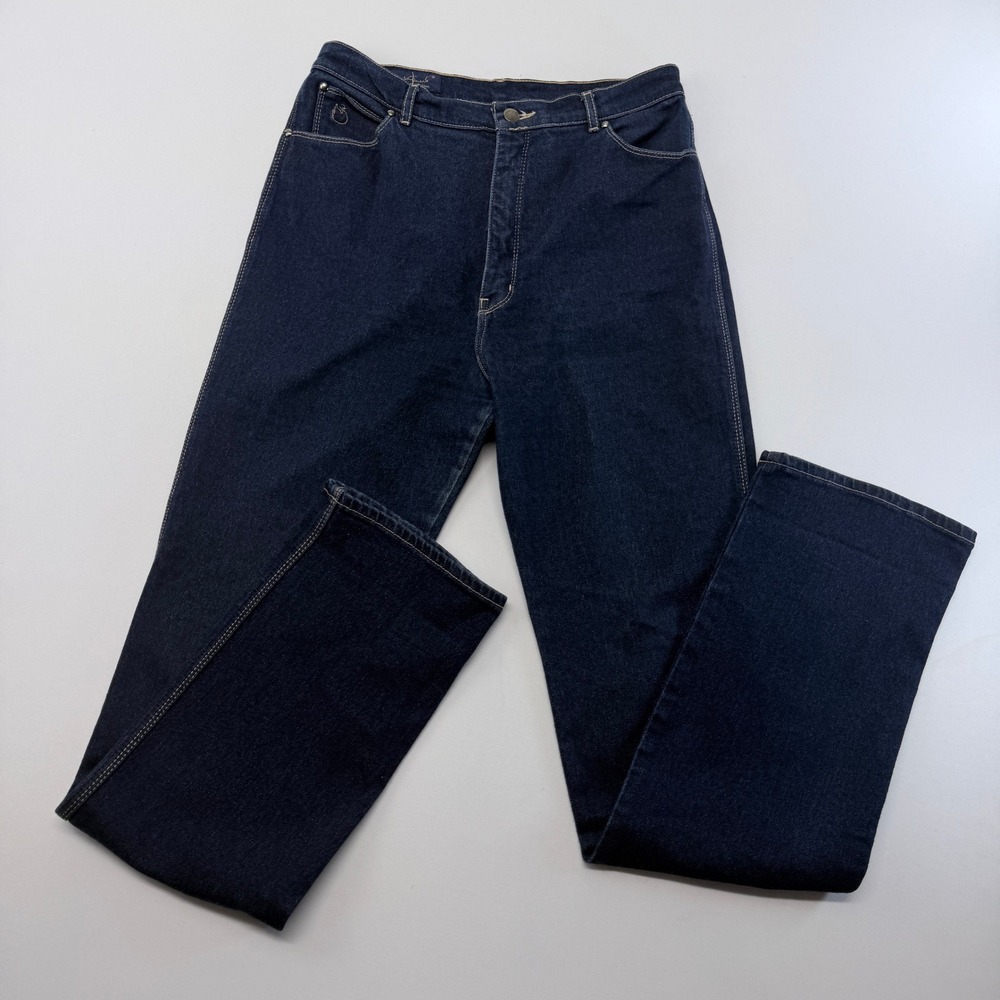 Gloria Vanderbilt for Murjani Vintage High Rise Straight Leg Jeans Dark Wash 16